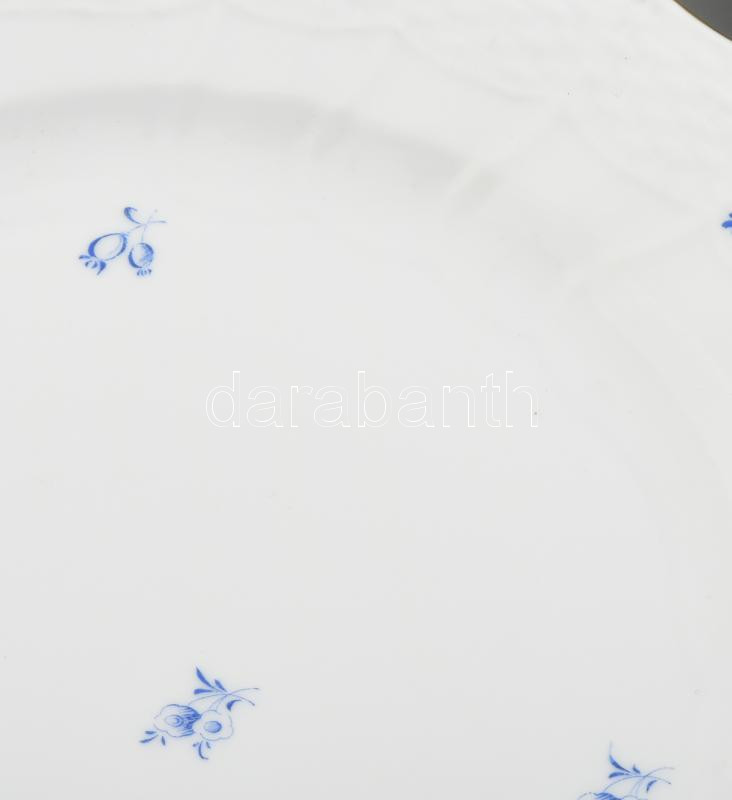 Herendi kék virágmintás 8 db lapos tányér, jelzett, kis kopással, 27 cm - Image 3