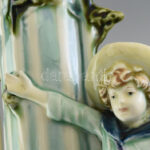 Antik váza, 2db, fajansz, jelzés nélkül, egyik figura feje ragasztott, m: 32 cm - Image 3