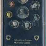 Svájc 1981. 1r-5Fr (8xklf) forgalmi sor műanyag dísztokban T:PP a tok kissé sérült Switzerland 1981. 1 Rappen - 5 Francs (8xdiff) coin set in plastic case C:PP slightly damaged case - Image 2