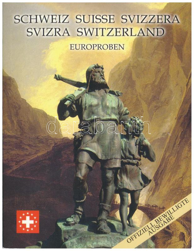 Svájc 2003. 1c-2E (8xklf) próbaveret forgalmi sor karton dísztokban T:UNC Switzerland 2003. 1 Ceros - 2 Europ (8xdiff) trial strike coin set in cardboard case C:UNC