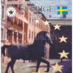 Svédország 2003. 1c-2E (8xklf) próbaveret forgalmi sor karton dísztokban T:UNC Sweden 2003. 1 Cent - 2 Euro (8xdiff) trial strike coin set in cardboard case C:UNC