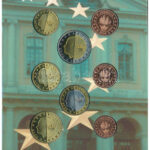 Svédország 2003. 1c-2E (8xklf) próbaveret forgalmi sor karton dísztokban T:UNC Sweden 2003. 1 Cent - 2 Euro (8xdiff) trial strike coin set in cardboard case C:UNC - Image 2