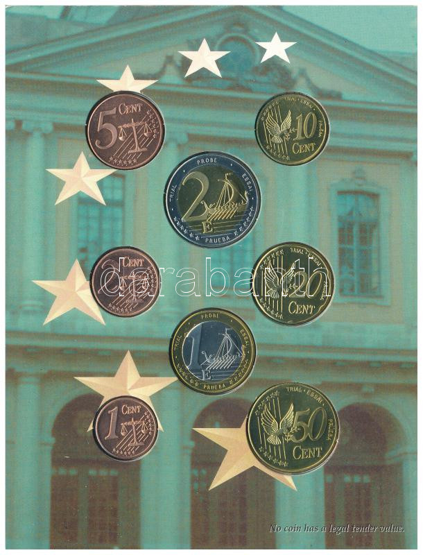 Svédország 2003. 1c-2E (8xklf) próbaveret forgalmi sor karton dísztokban T:UNC Sweden 2003. 1 Cent - 2 Euro (8xdiff) trial strike coin set in cardboard case C:UNC - Image 3
