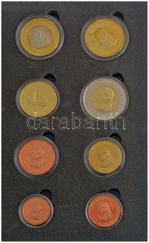 Vatikán 2006. 1c-2E (8xklf) próbaveret forgalmi sor karton dísztokban, tanúsítvánnyal T:1 Vatican 2006. 1 Cent - 2 Euro (8xdiff) trial strike coin set in cardboard case, with certificate C:UNC