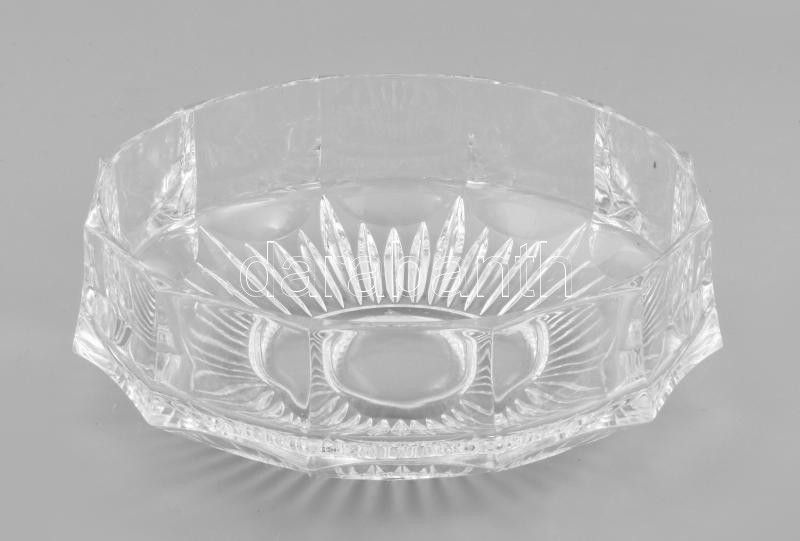 Kristály kínáló, jelzés nélkül, hibátlan, d: 20 cm