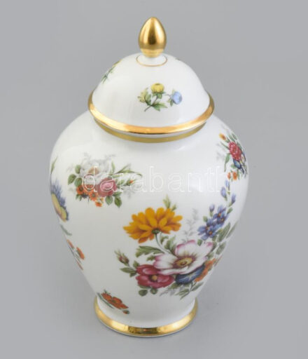 Bavaria virágmintás fedeles váza, jelzett, hibátlan, m: 22 cm