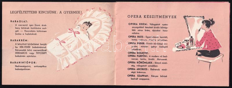 cca 1965 Kozmetikai, rajzos dekoratív termékreklámfüzet, szép állapotban, 8p - Image 2