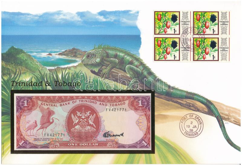 Trinidad és Tobago 1985. 1$ felbélyegzett borítékban, bélyegzéssel T:UNC Trinidad and Tobago 1985. 1 Dollar in envelope with stamp and cancellation C:UNC