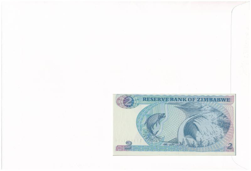 Zimbabwe 1994. 2$, felbélyegzett borítékban, bélyegzéssel T:UNC Zimbabwe 1994. 2 Dollars in envelope with stamp and cancellation C:UNC - Image 2