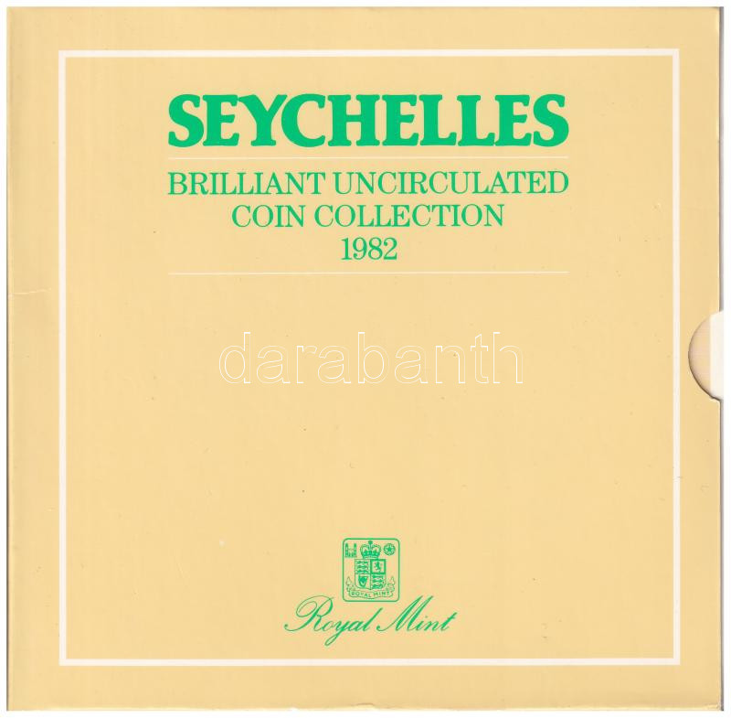 Seychelle-szigetek 1982. 1c-5R (6xklf) forgalmi sor karton dísztokban T:UNC Seychelles 1982. 1 Cent - 5 Rupees (6xdiff) coin set in cardboard case C:UNC