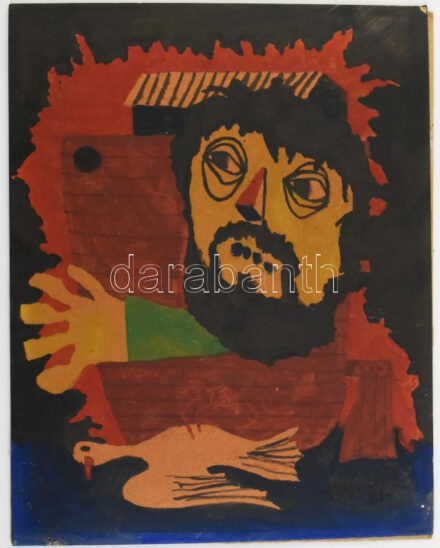 Toth L jelzéssel: Békegalamb. Akvarell, karton, jelzett a hátoldalán, sérült, 21,5×17 cm