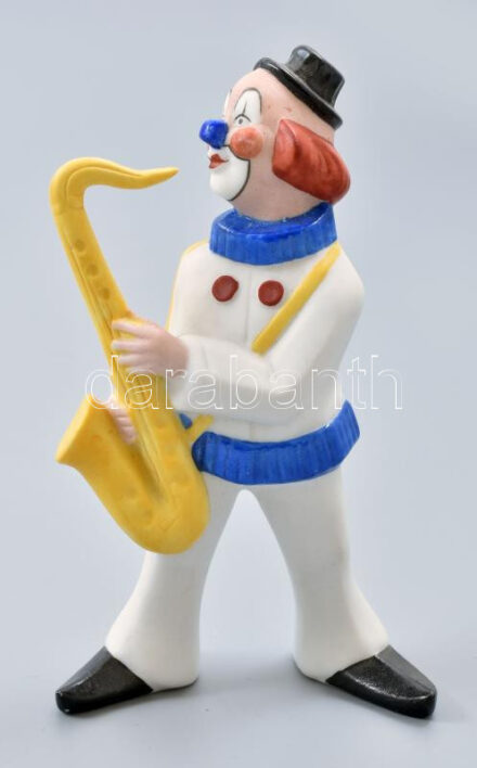 Hutschenreuther bohóc. Biszkvit porcelán, kézzel festett, jelzett, hibátlan. 11 cm