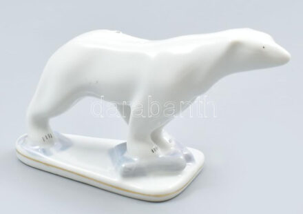 Jegesmedve. Román porcelán figura, jelzett, hibátlan 20 cm