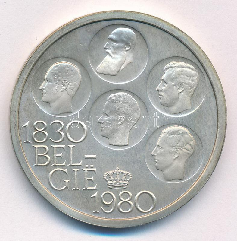 Belgium 1980. 500Fr ezüstözött Cu-Ni 'A Függetlenség 150. évfordulója' holland felirattal, műanyag dísztokban T:AU,XF patina Belgium 1980. 500 Francs silver plated Cu-Ni '150th Anniversary of Independence' with Dutch text, in plastic case - Image 2