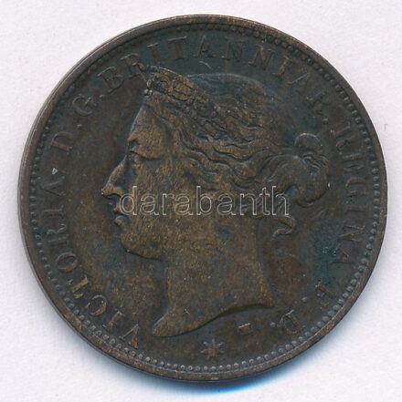 Jersey 1877H 1/12Sh bronz 'Viktória' T:VF,F ph. Jersey 1877H 1/12 Shilling bronze 'Victoria' C:VF,F edge error Krause KM#8
