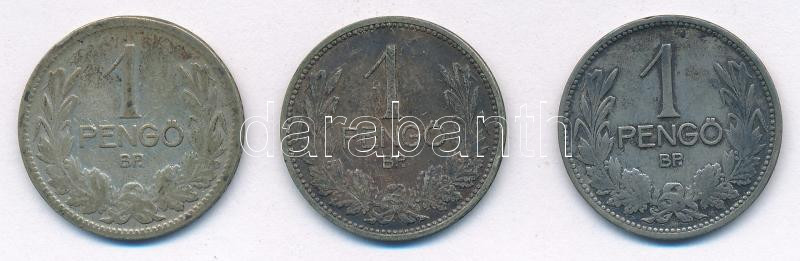 1926-1927. 1P Ag (3x) T:2-,3 patina Adamo P6