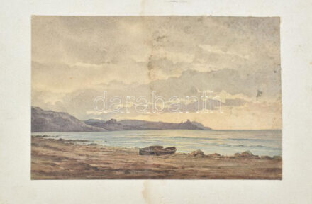 Jelzés nélkül, XIX. sz. vége/XX. sz. eleje: Bárkák. Akvarell, papír, kartonra kasírozva. Foltos. Kissé vetemedett. 27x41 cm.
