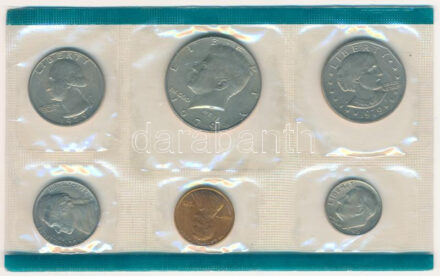 Amerikai Egyesült Államok 1979. 1c - 1/2$ (6xklf) forgalmi sor műanyag csomagolásban T:UNC USA 1979. 1 Cent - 1/2 Dollar (6xdiff) coin set in foil packing C:UNC