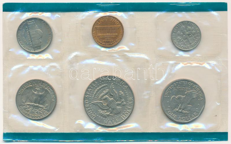Amerikai Egyesült Államok 1979. 1c - 1/2$ (6xklf) forgalmi sor műanyag csomagolásban T:UNC USA 1979. 1 Cent - 1/2 Dollar (6xdiff) coin set in foil packing C:UNC - Image 2