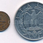 Olaszország 1867M 1c Cu 'II. Viktor Emánuel' + 1940. 2L acél 'III. Viktor Emánuel' T:F,XF Italy 1867M 1 Centesimi Cu 'Vittorio Emanuele II' + 1940. 2 Lire steel 'Vittorio Emanuele III' C:F,XF - Image 2