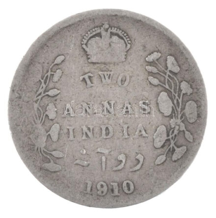 India / Brit India 1910. 2a Ag 'VII. Edvárd' T:F patina British India 1910. 2 Annas Ag 'Edward VII' C:F patina