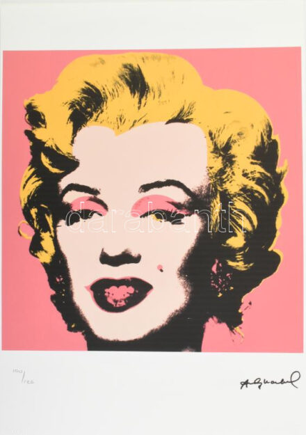 Andy Warhol (1928-1987): Pink Marylin Monroe. szitanyomat, papír. Sorszámozott: 125/100, jelzett a nyomaton. Andy Warhol galéria szárazpecséttel és pecséttel jelzett, Lapméret 50x37 cm