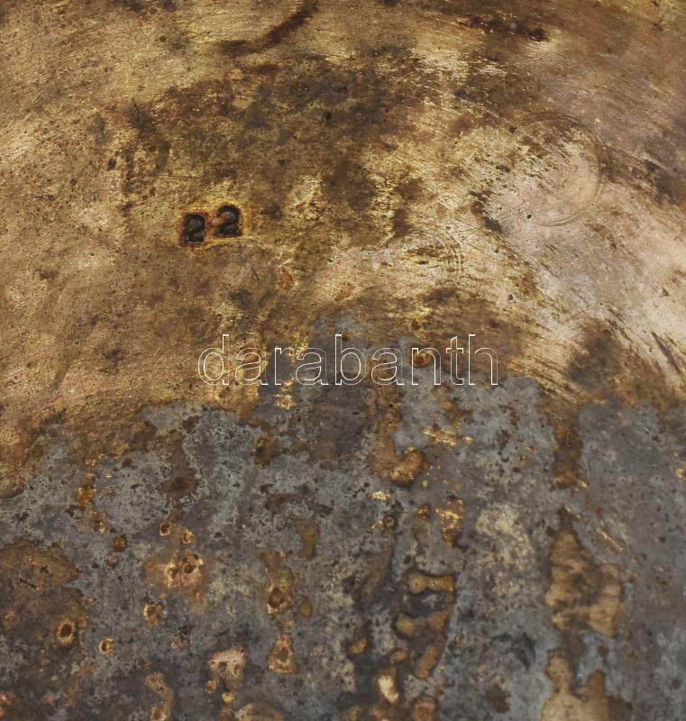 Ezüst (Ag) pudrié, virág díszítményekkel, sérült, jelzett, d: 9 cm, nettó: 66 g - Image 4