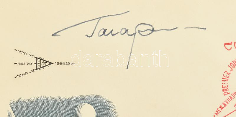 Jurij Alekszejevics Gagarin (1934-1968) szovjet űrhajós autográf aláírása alkalmi borítékon / Autograph signature of Yuriy Alekseyevich Gagarin (1934-1968) Soviet astronaut on special cover - Image 2