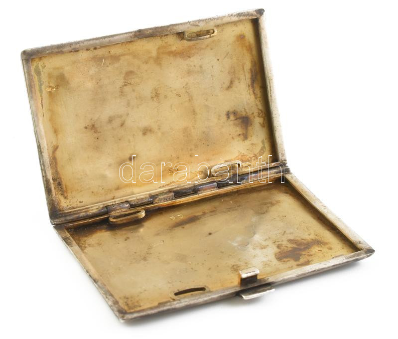 Ezüst (Ag) női cigaretta tárca, sérült, jelzett, 5,5x8,5x0,7 cm, nettó: 59 g - Image 3