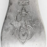 Ezüst (Ag) monogramos merőkanál, jelzett, h: 30 cm, nettó: 266 g - Image 2