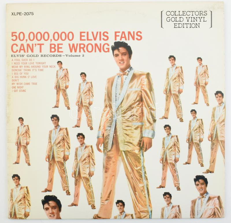 Elvis Presley - 50,000,000 Elvis Fans Can't Be Wrong - Elvis' Gold Records - Volume 2. Vinyl, LP, Compilation, Reissue, Stereo, Gold Transparent Vinyl. RCA. Kanada, 1978. jó állapotban