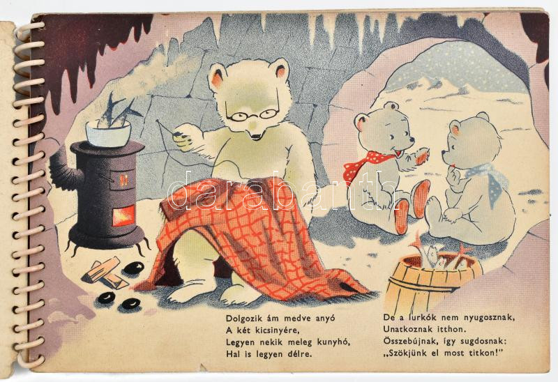Jégmackók kalandja. Bp., Offset Nyomda. Sérült papírkötés, kopottas állapotban. - Image 2