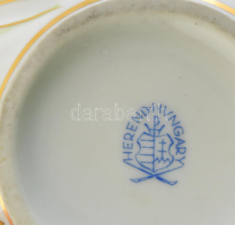 Herendi Viktória mintás bonbonier, kopott!, jelzett, d: 8 cm - Image 2