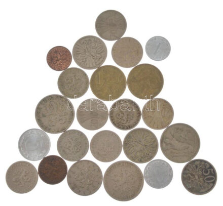 23db-os vegyes csehszlovák érmetétel T:AU-F 23pcs of mixed czechoslovakian coin lot C:AU-F