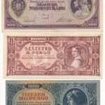 1945. 100P + 1946. 10.000MP-100.000BP (5x) T:II--III szép papír
