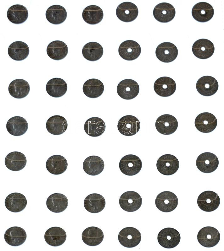 42db-os vegyes 2f és 5f Al érmetétel T:AU-VF patina - Image 2