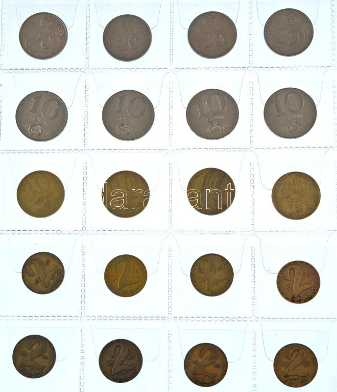 62db-os vegyes forint és fillér érmetétel T:AU-F patina