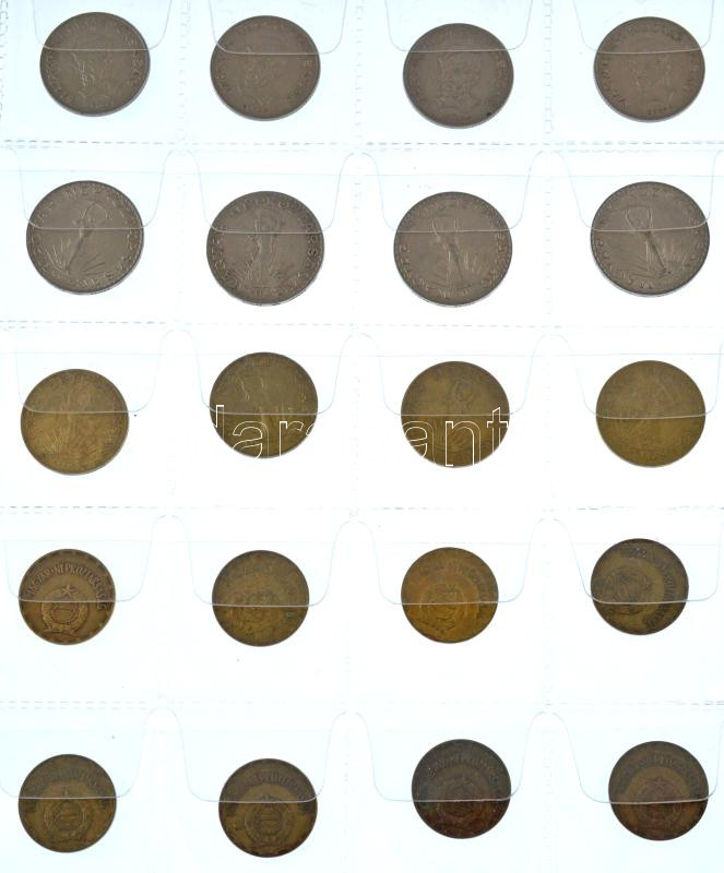 62db-os vegyes forint és fillér érmetétel T:AU-F patina - Image 2