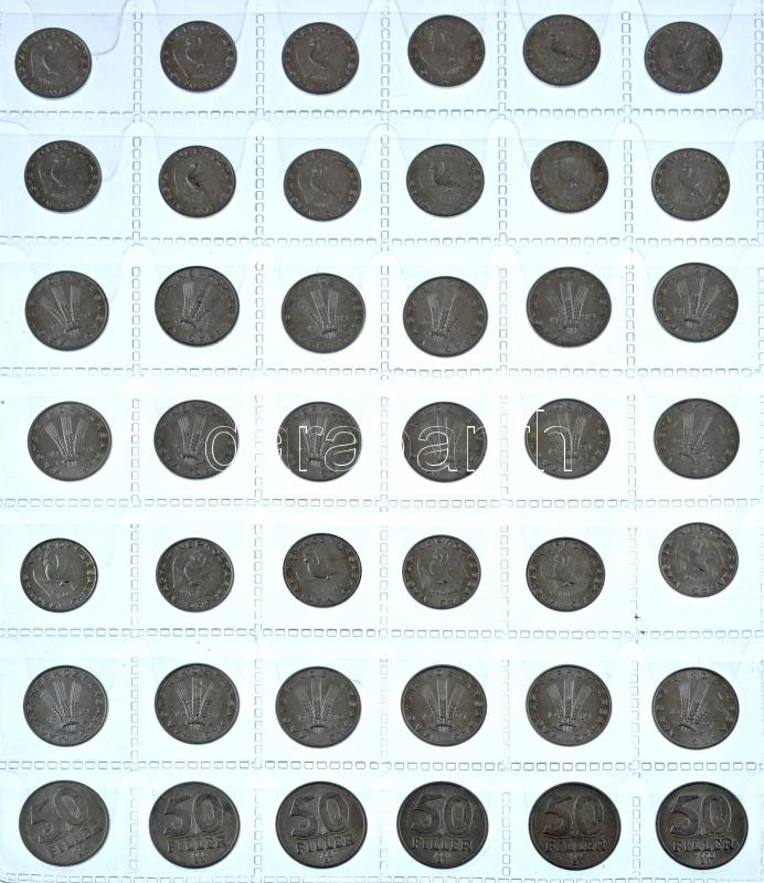 62db-os vegyes forint és fillér érmetétel T:AU-F patina - Image 3