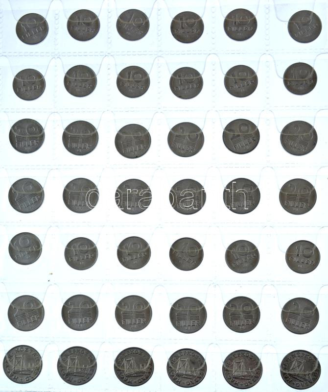 62db-os vegyes forint és fillér érmetétel T:AU-F patina - Image 4