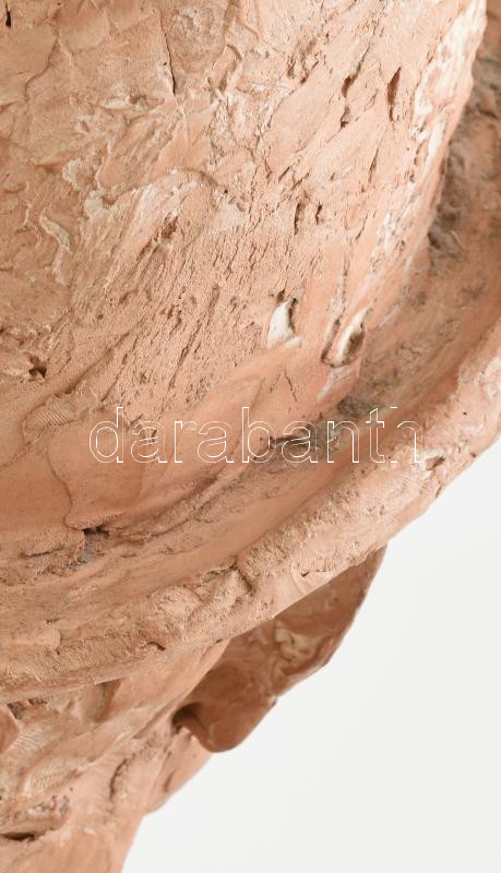 Jelzés nélkül: Kalapos férfi. Égetett agyag, korának megfelelő állapotban, m: 51 cm - Image 4