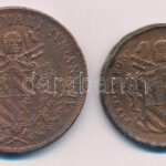 Olasz Államok / Pápai Állam 1849-IVB 5B Cu + 1851-IVR 2B Cu 'IX. Pius' T:VF,F ph. Italian States / Papal States 1849-IVB 5 Baiocchi Cu + 1851-IVR 2 Baiocchi Cu 'Pius IX' C:VF,F edge error Krause KM#1346