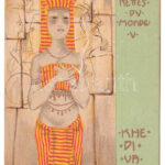Les Cigarettes du Monde V. Khediva / Art Nouveau lady smoking a cigarette. litho s: Raphael Kirchner (lyuk / pinhole)