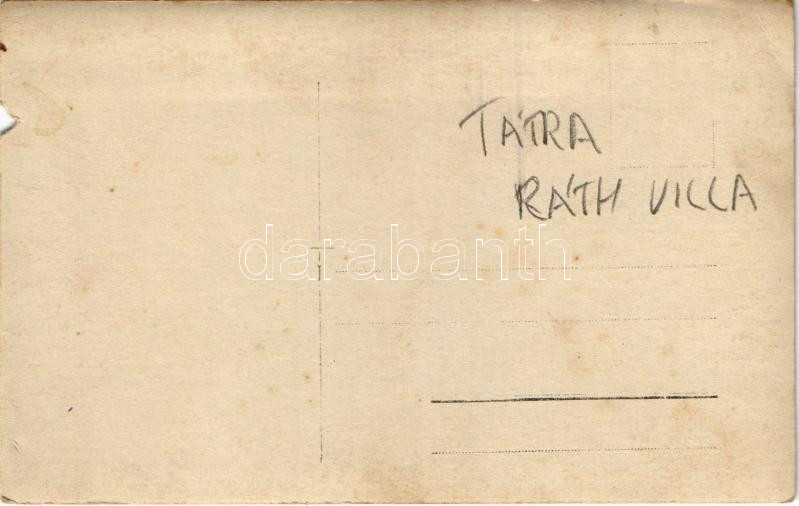 Tátra, Magas-Tátra, Vysoké Tatry; Ráth villa / villa. photo (b) - Image 2