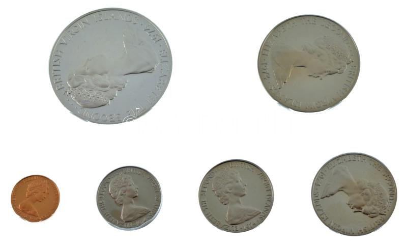 Brit Virgin-szigetek 1974. 1c-50c (5xklf) + 1$ Ag forgalmi szett tanúsítvánnyal, eredeti dísztokban T:PP British Virgin Islands 1974. 1 Cent - 50 Cents (5xdiff) + 1 Dollar Ag proof coin set with certificate in original hardcase C:PP - Image 2