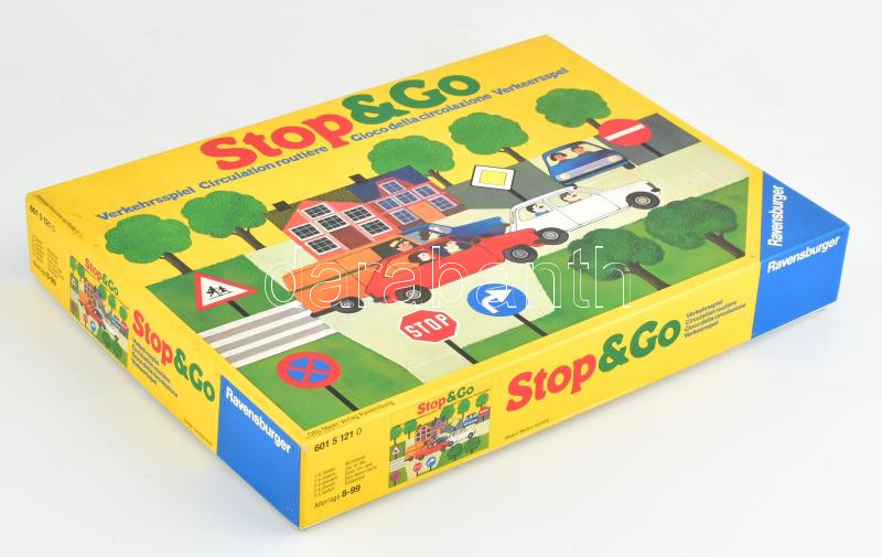 Ravensburger Stop & Go, retró német közlekedési társasjáték, eredeti dobozában, többnyelvű leírással / Vintage German board game, in original box - Image 2