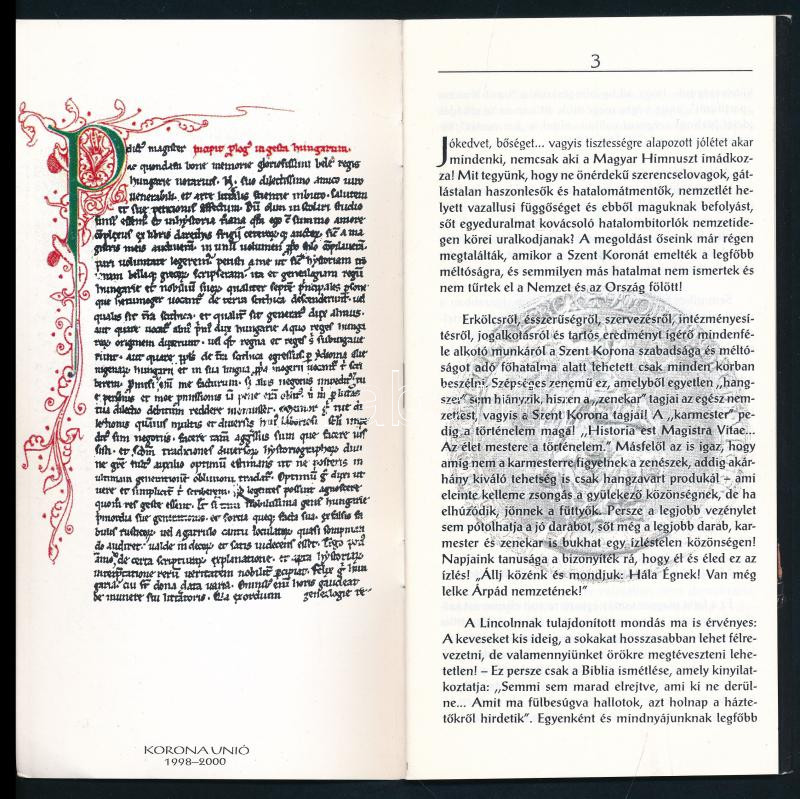 cca 1998 Fel! Szent Korona eszméről szóló kiadvány, 50p - Image 2