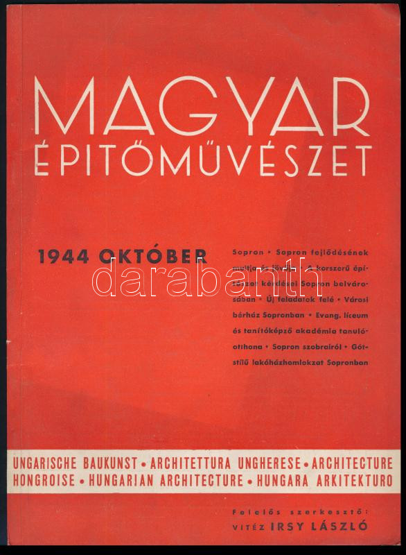 1944 Magyar építőművészet augusztus és októberi száma - Image 2