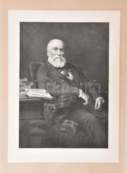 Benczúr Gyula (1844-1920) festménye után: Trefort Ágoston portréja. Rézkarc, papír, jelzett a karcon, lap széle kissé foltos, 37,5x27 cm