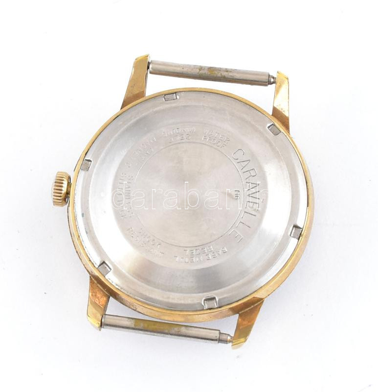 Caravelle mechanikus, fekete számlapos férfi karóra, sérülésekkel, működik, d: 34 mm - Image 2